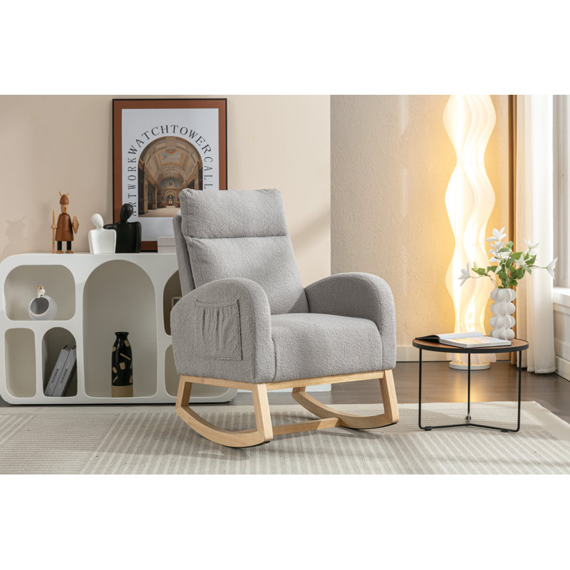 Solid Wood Rocking Chair, Light grey