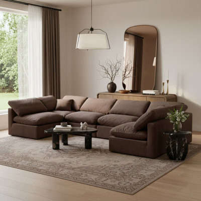 Canapé modulaire en velours 6 pièces Hinami