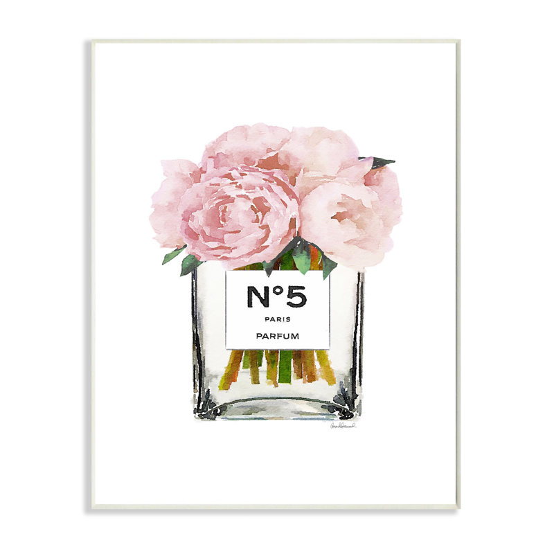 « mode motif fleur rose », impression sur toile, Giclée encadrée blanc bord de mer, H 15 po x l 10 po