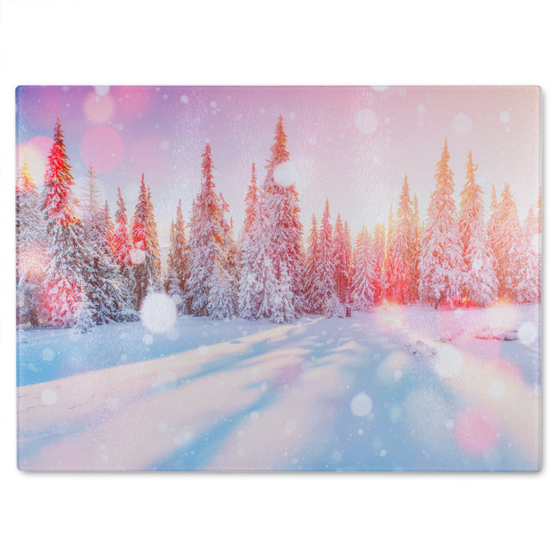 Mysterious Landscape Dining Glass Chopping Board, 40cm L x 28cm W