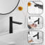 9316-Noir Robinet de lavabo de salle de bain à poignée simple noir mat avec ensemble de bonde