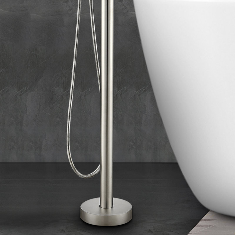 Freestanding Tub Filler with Diverter, Brushed Nickel