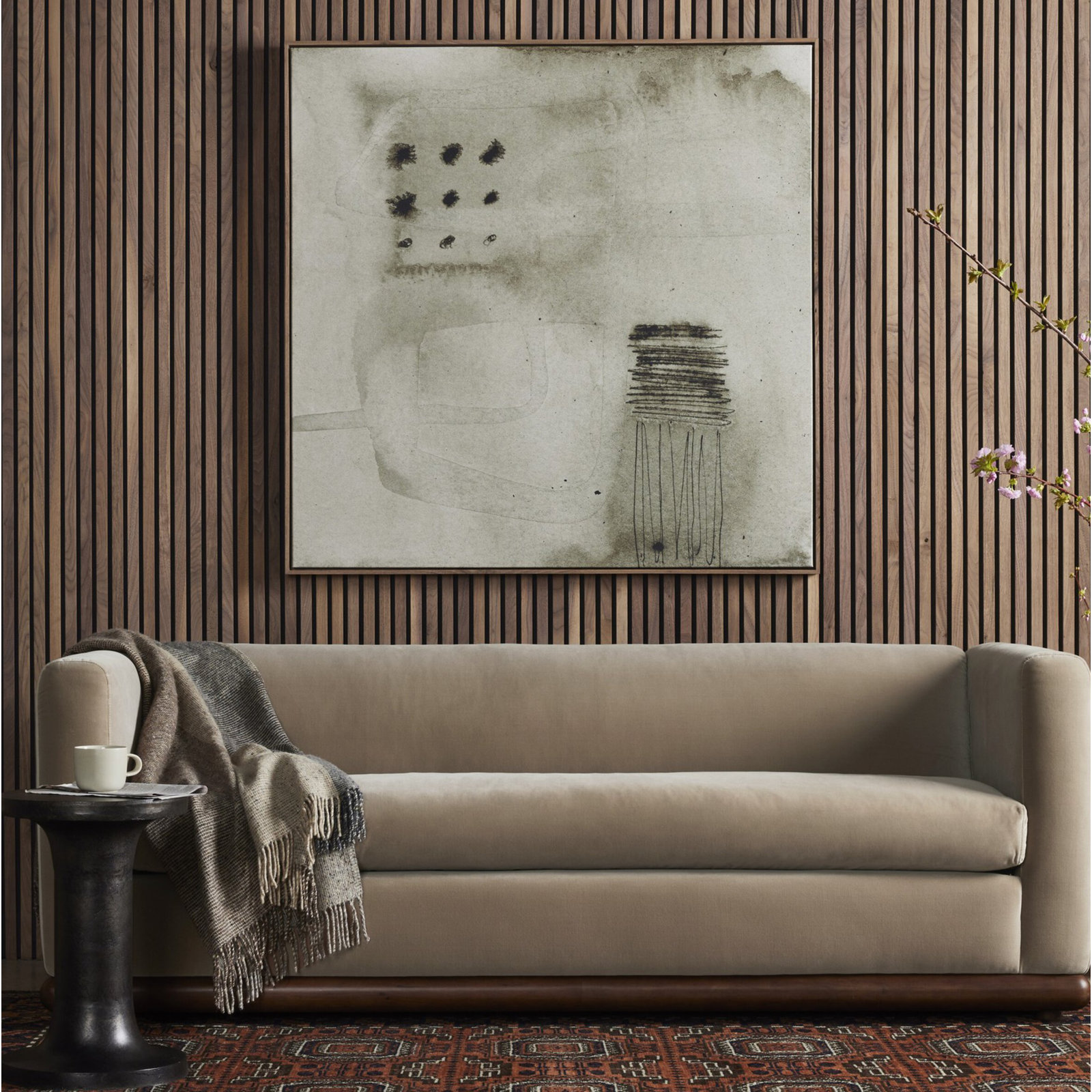 Jianna 83" Upholstered Sofa, Surrey Taupe Velvet