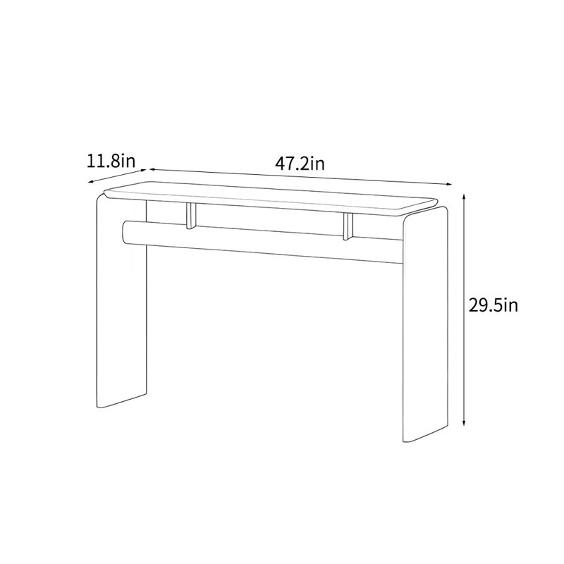 Console de style japonais moderne, Noir, H 29,5 po x l 47,2 po x P 11,8 po
