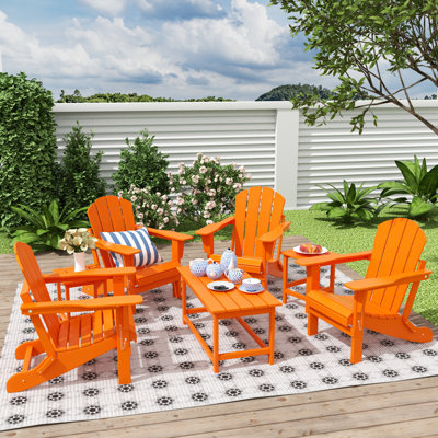 Laguna Foldable Outdoor Adirondack Chair With Table