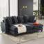Canapé modulaire en chenille de 83 po en L avec repose-pieds et rangement - canapé convertible 4 places avec 6 coussins, capacité de 300 lb-577971305