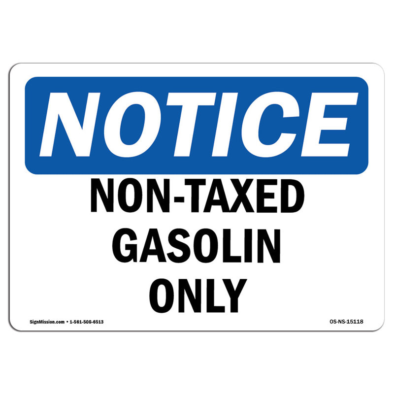 Enseigne d'essence non taxée seulement