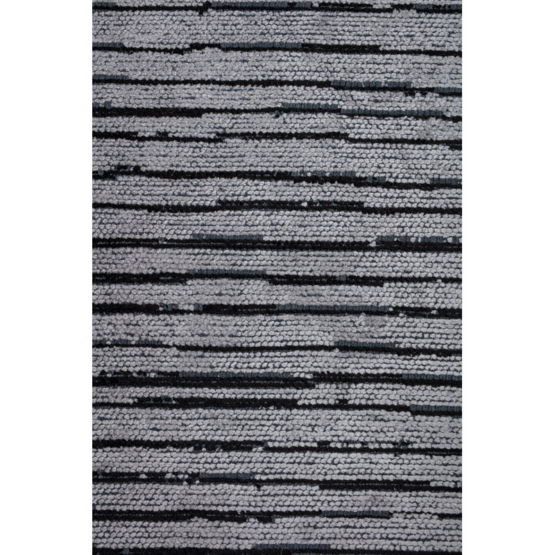 Rapture Black/Gray Stripes Luxury Area Rug, Rectangle 7'10" x 11'2"
