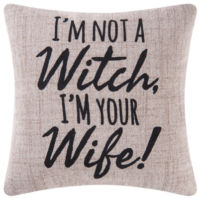 « Haleemah I’m your Witch I’m your wife Halloween » Coussin décoratif