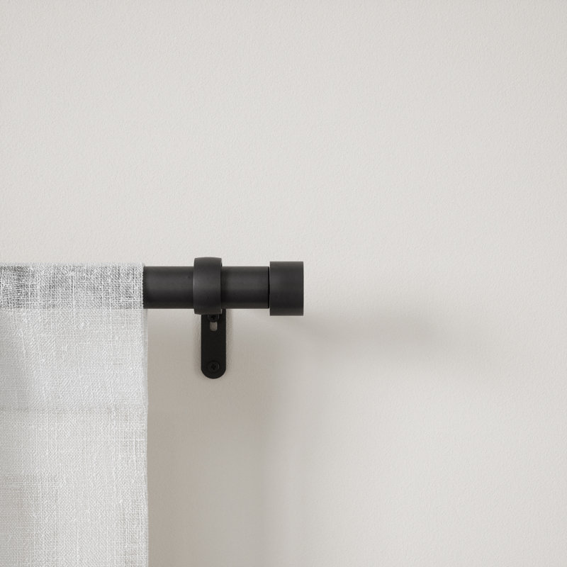 Tringle à rideau simple en acier CAPPA, 66" - 120", Noir