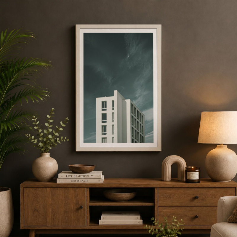 Vertical Architecture Industrial - Wrapped Canvas, 24x16 - 61.0 x 40.6 cm, Cream Border