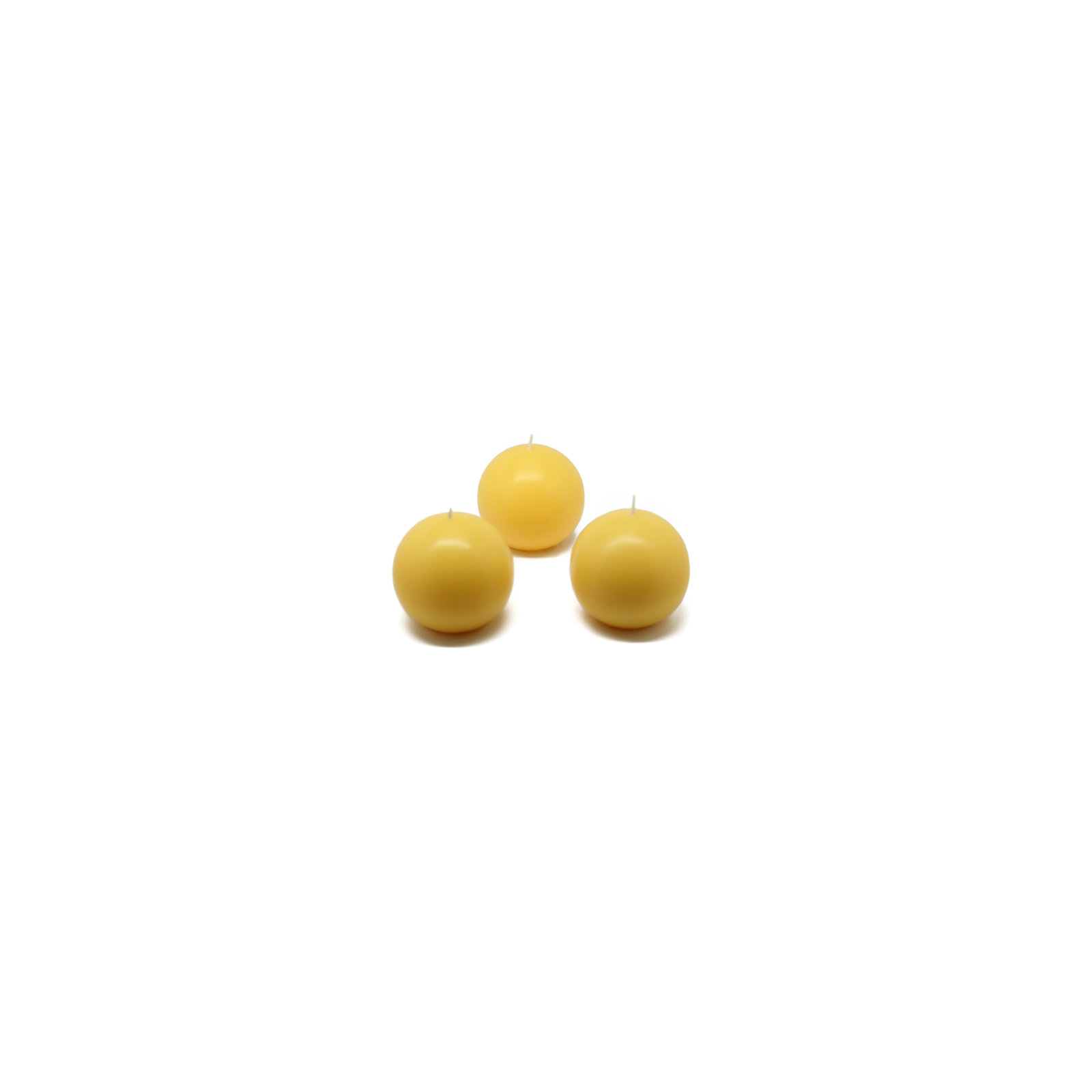 Ball Candle, Yellow, 3" Diameter, Set of 36