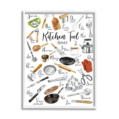 Kitchen Tool Alphabet Cooking Accessory ABC Chart - Print on Canvas