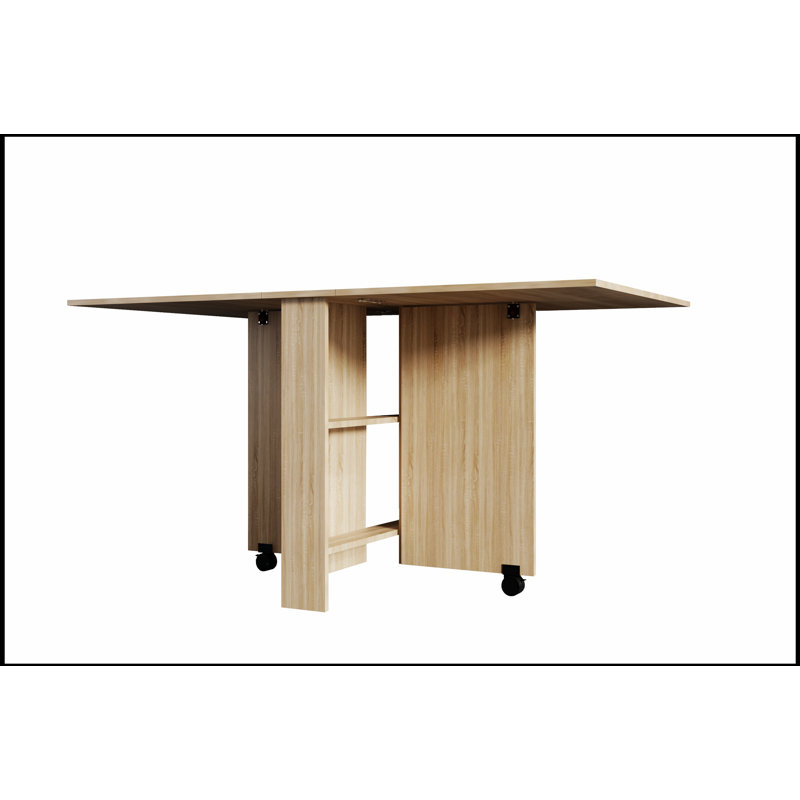 Table de salle à manger pliante, 2 tables de rangement et 2 plateaux de rangement, modèle de rangement en bois de poire fonctionnel