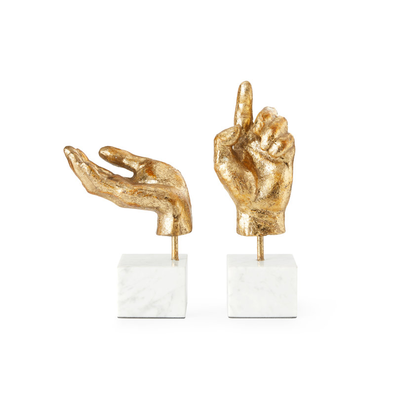 Hands Figurine (Pair), Gold Leaf