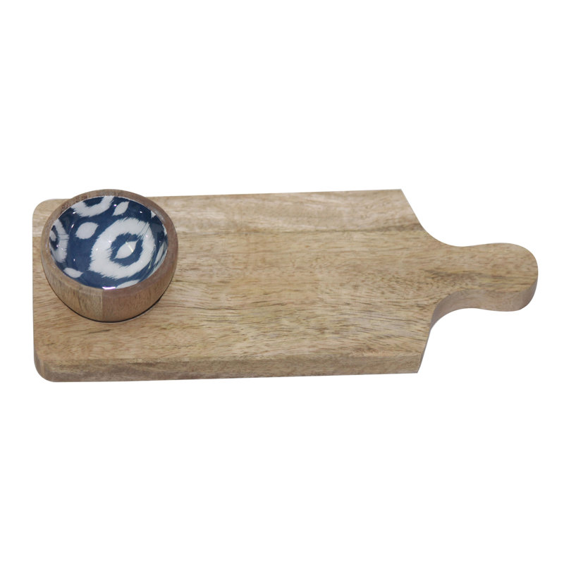 Bois de pin de 10 po Millwood Bol et plateau de trempette à la mangue