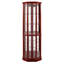Vitrine de coin lumineuse à 6 tablettes avec tablettes réglables en verre trempé et dossier miroir pleine hauteur-1201145052