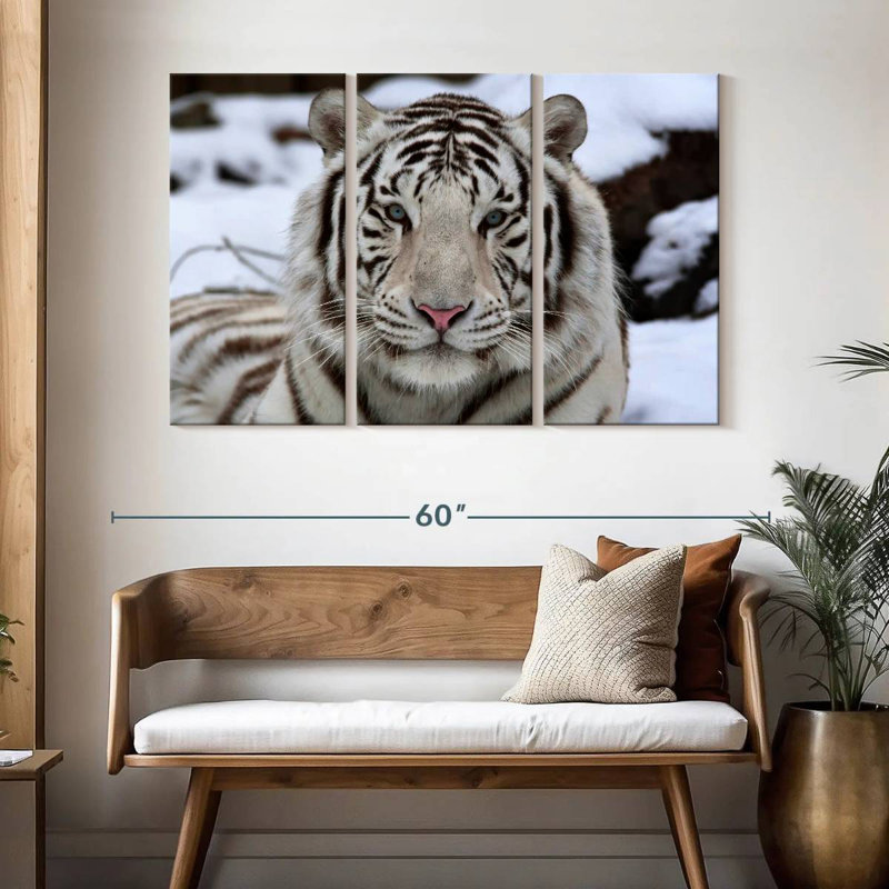 Glorious White Tiger, 32" H x 50" W
