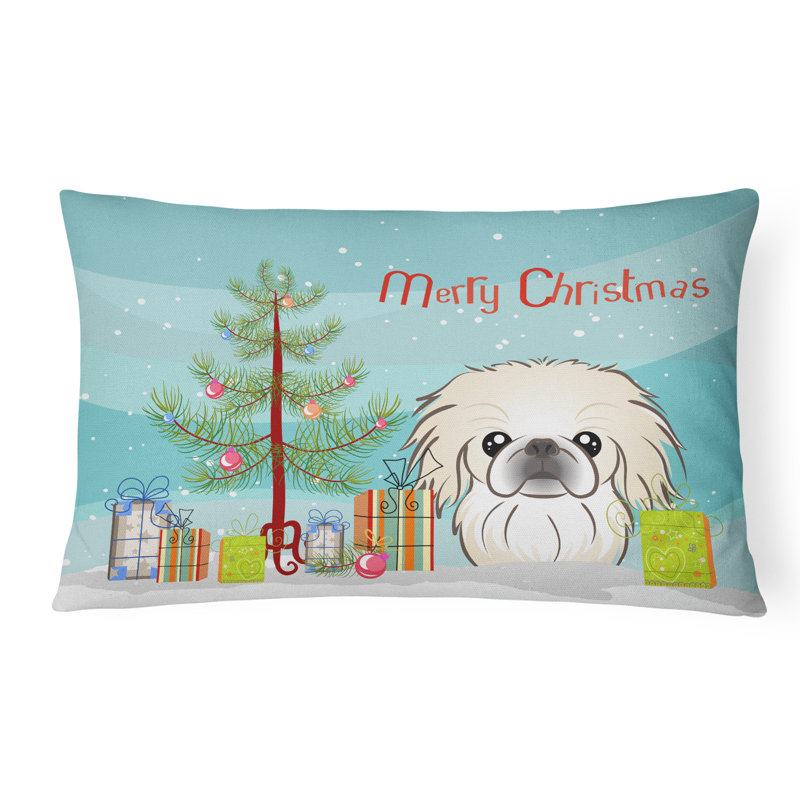  Coussin décoratif intérieur / extérieur Christmas Tree and Pekingese