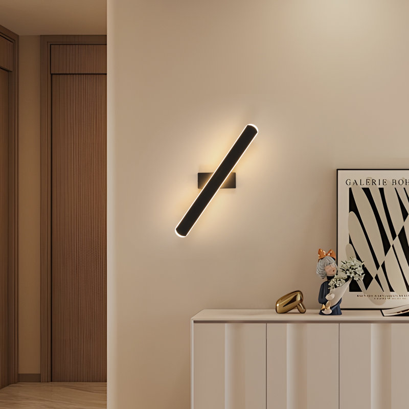 Black 40Cm Rectangular Rotatable 13W LED Wall Sconces