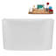 Baignoire autoportante en acrylique 47 ", plateau en bambou, drain Streamline-103682469