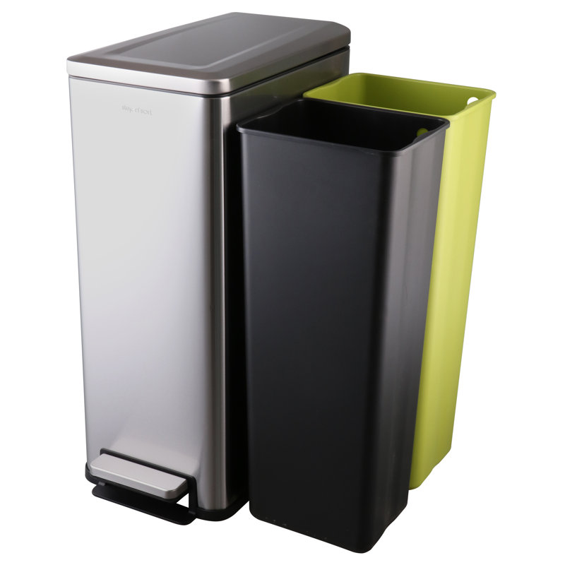The Step N' Sort Slim Design, 43l Dual Trash And Recycling Bin