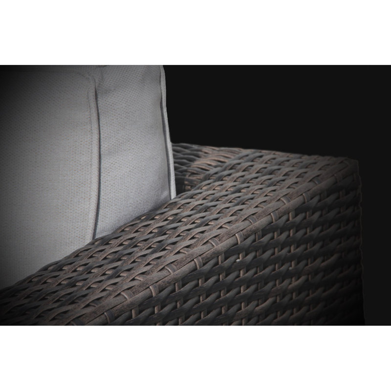 Chaise de patio confortable avec coussins - entièrement assemblée, Gris