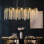 Luminaire suspendu moderne doré de 39 pouces avec brins de cristal en cascade