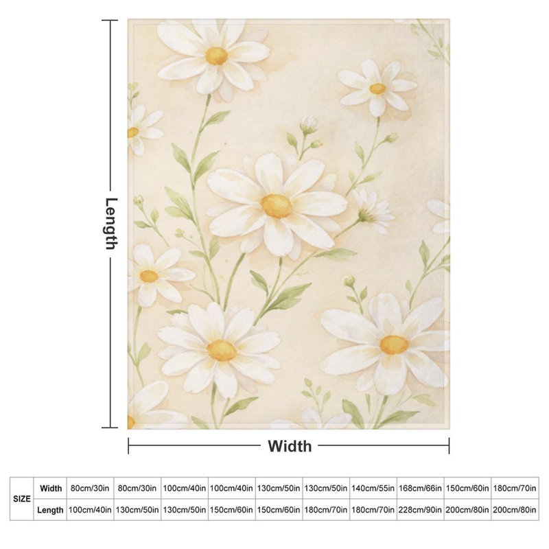 Jeté en flanelle Daisy Flowers (1), 50 x 60 po