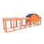 Poulailler en bois 111,5 po, grand poulailler extérieur avec cage de volaille, cage à lapin et huche, panneau UV imperméable pour la cour extérieure
