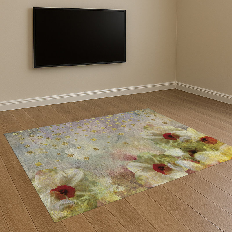 Floral Area Rug, Runner 70 x 140 cm
