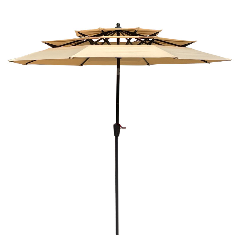 Rogersen 108" Market Sunbrella Umbrella, Light Brown