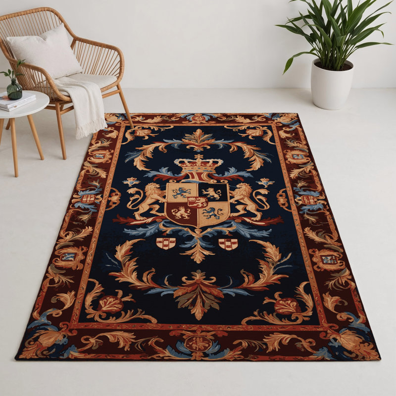 Tapis mauve d'intérieur et d'extérieur French French, Rectangle 9 pi x 12 pi