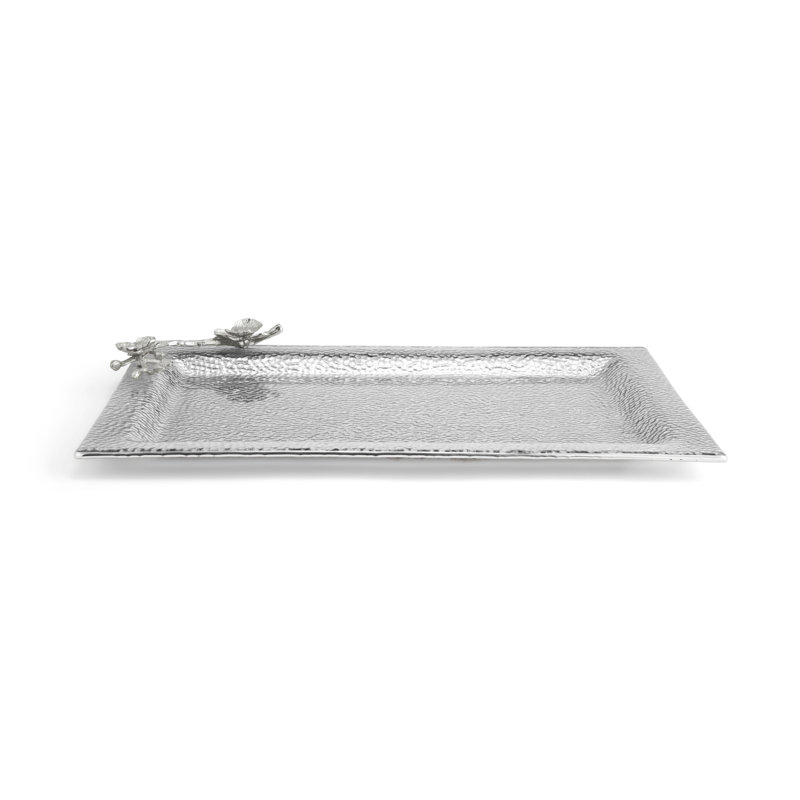 White Orchid Large Glass Tray
