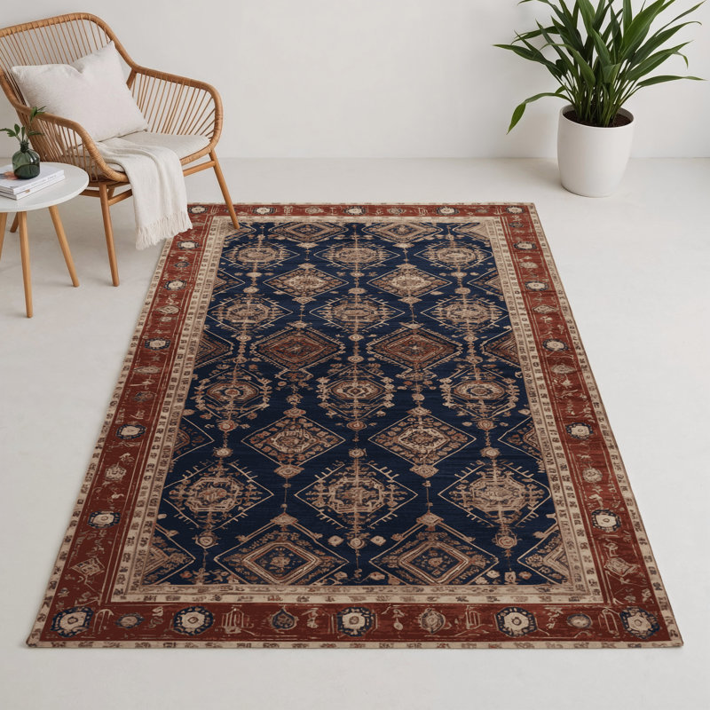 Tapis mauve intérieur et extérieur ArtDeco, Rectangulaire 3 pi x 5 pi