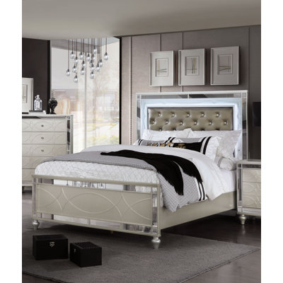 Shala Vegan Leather Panel Bed