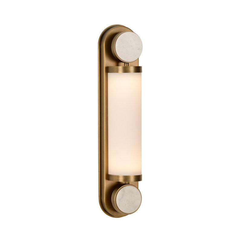 Emmons Sconce, Antique Brass/Natural White/Milk