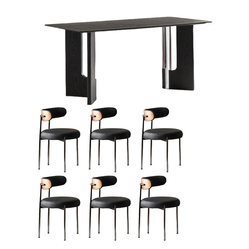 Ensembles de table de salle à manger de style industriel., H 29,53 po x L 62,99 po x l 31,5 po