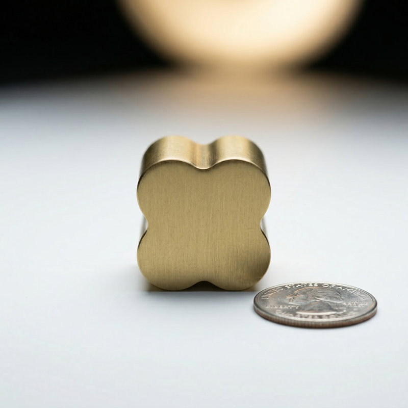 Redefine Hardware Clover Brass Cabinet Knob
