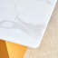 Table rectangulaire contemporaine avec couche de revêtement de 0,4 pouce, pieds, 71 po x 35,4 po x 30 po, or scintillant debout, salle à manger clairement glamour et verre, ton