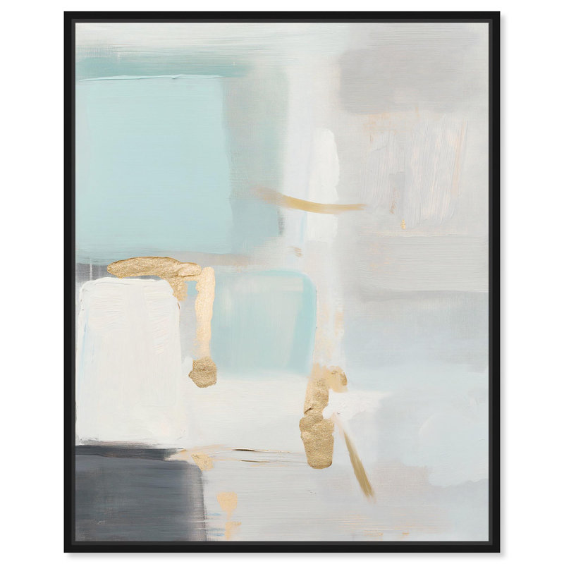 «Pale Radiance I Canvas Moody Abstracts» par Art Remedy, H 21 po x l 17 po, Cadre flottant noir