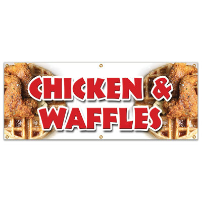 Chicken & Waffles Banner Sign