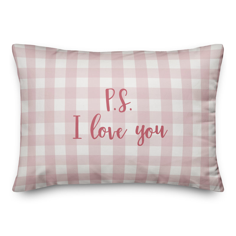 Plaid Throw Pillow, Pink