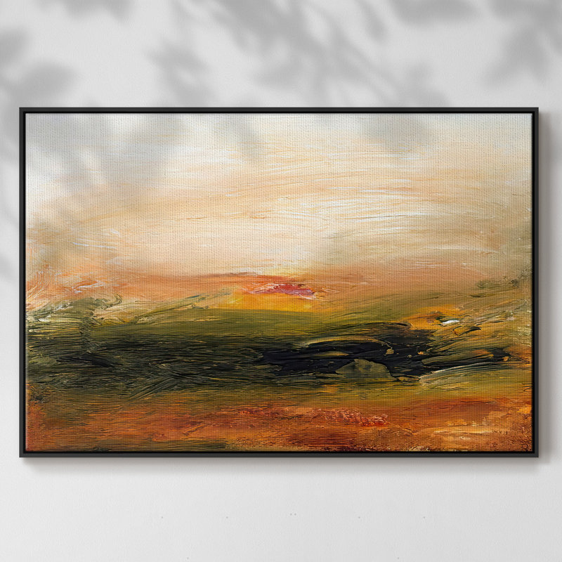 «Lingering Light I», reproduction sur toile, H 27 po x l 41 po x P 2 po, Cadre noir