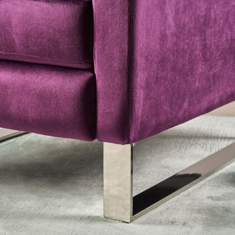Fauteuil inclinable manuel Cesilie, Velours, Aubergine