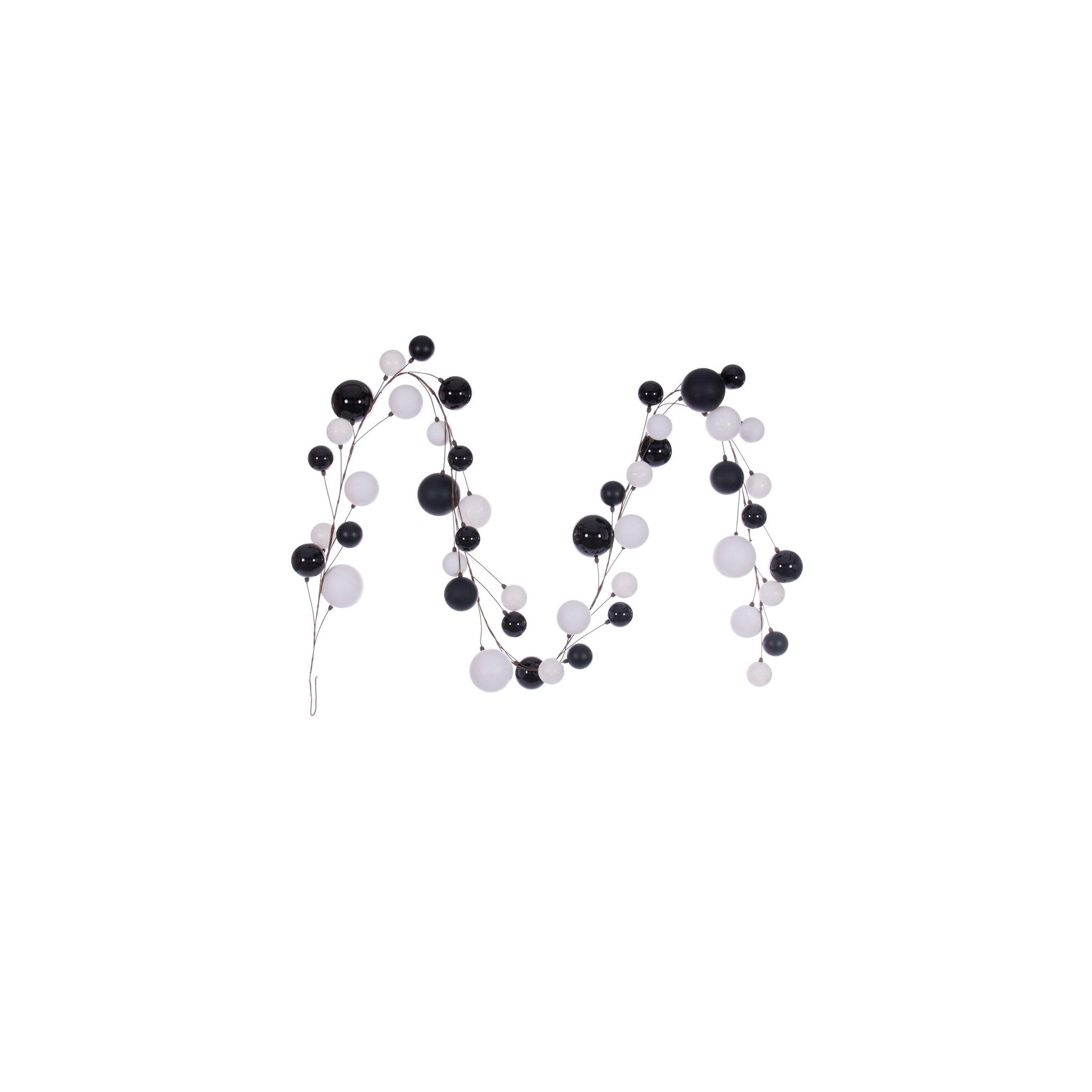 120'' in. Garland, White/Black