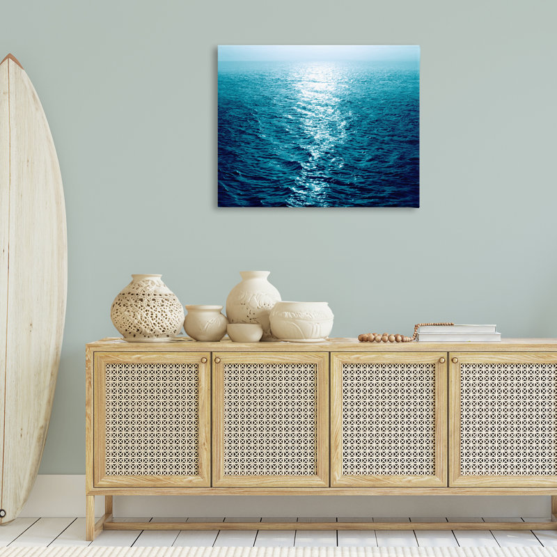 Art mural toile ondulée soleil reflété par Maggie Olsen, H 30 po x l 40 po