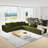 Boneless Modern Upholstered Sectional Sofa Couch Set,Modular 132" L Shaped Sectional Living Room Sofa Set With 6 Pillows,Free Combination Sofa Couch for Living Room,Bedroom-1972580697