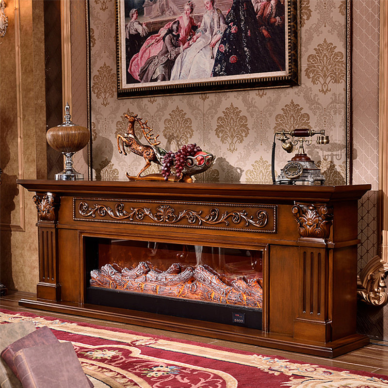 Euro-American Retro TV Cabinet Mantelpiece, Brown