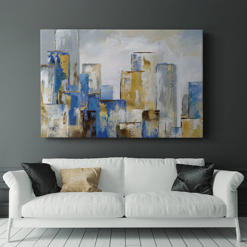City Blues I -Gallery Wraraped Cavas, H 24 po x l 36 po